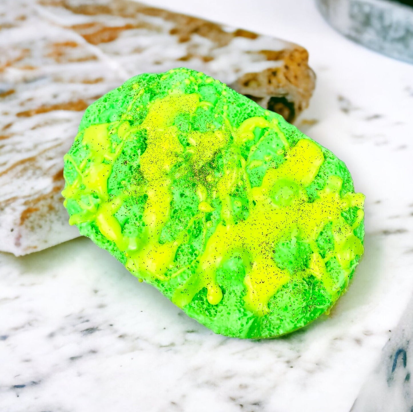 Lemonbath Scented Exfoliating Soap Filled Sponge, Lemon Avocado Bath Scented Soap Sponge, Womens Mens Toiletries, Lemon Scented Soap Sponge, Gift For Her, Gift For Him, Mum, Mothers Day, Fathers Day