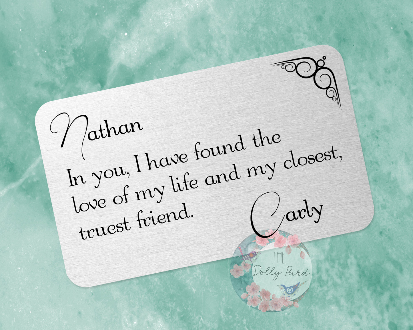 The Love Of My Life Personalised Wallet Insert