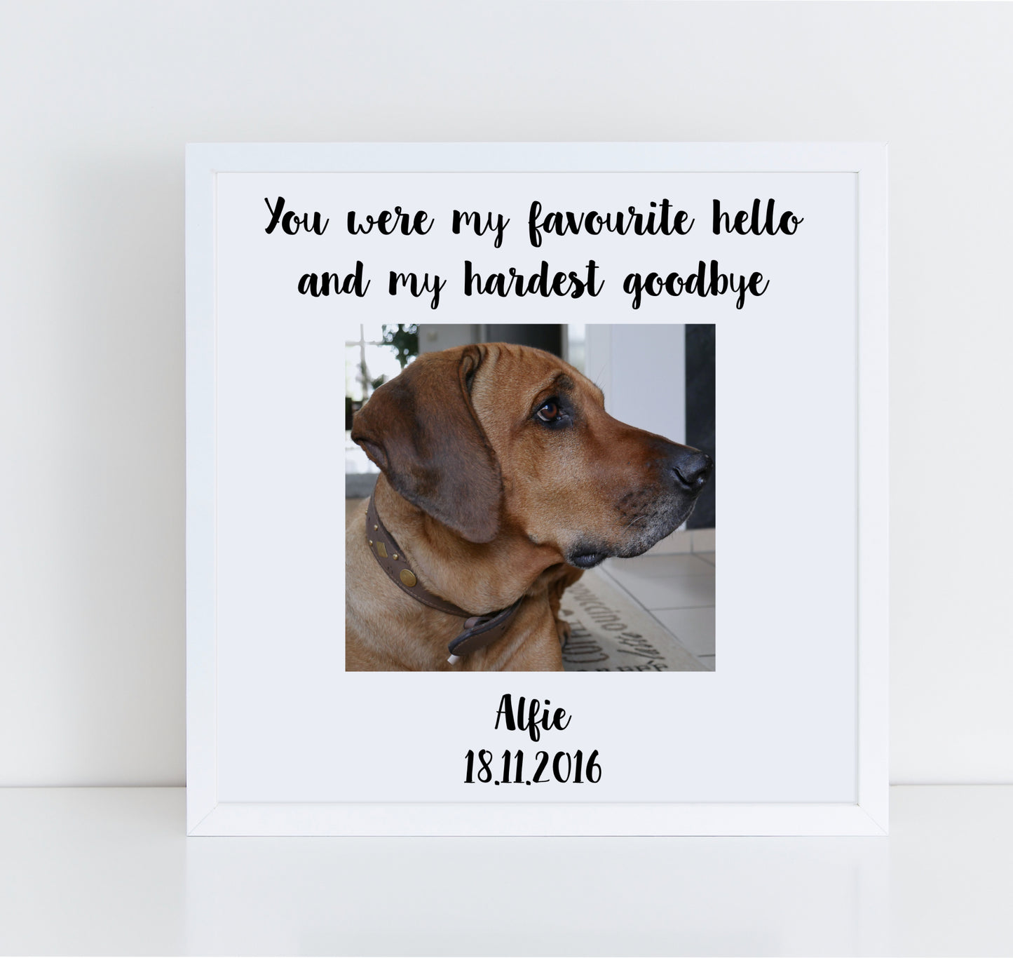 You Were My Favourite Hello Hardest Goodbye Personalised pet memorial photo frame