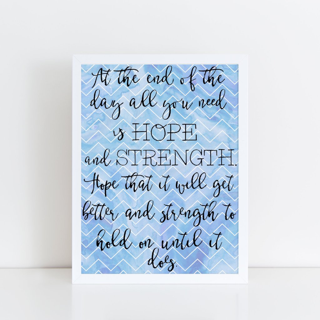 Strength and Hope Motivational A4 print