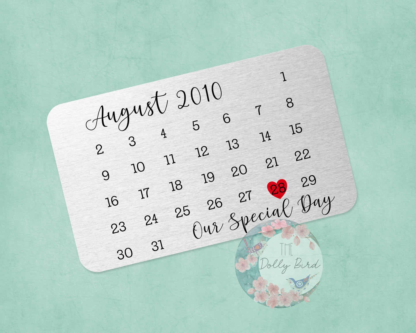 Personalised Special date Calendar Wallet Insert Card, Wedding Date Gift, Engagement date Gift, Personalised Wedding Gift, Personalised Calendar Date Gift, Husband Wallet Card, Wife Wallet Card