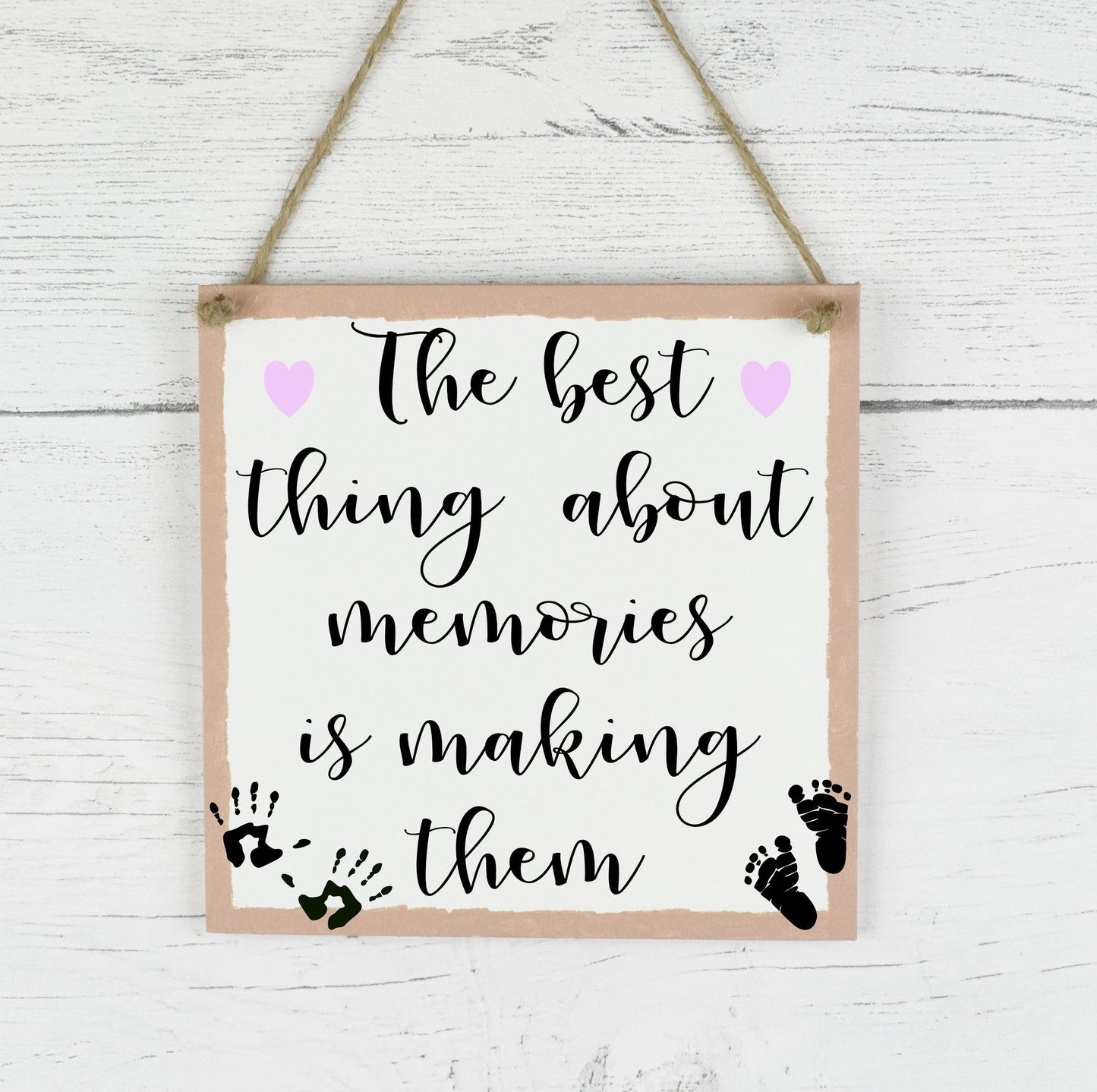 Family Quote Sign, The Best Thing About Memories Is Making Them, Family Quote Plaque, Rustic Family Plaque, New Home Gift, New Baby Gift