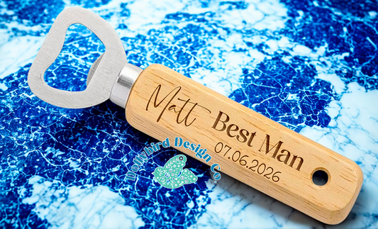 Personalised Wooden Bottle Opener - Best Man