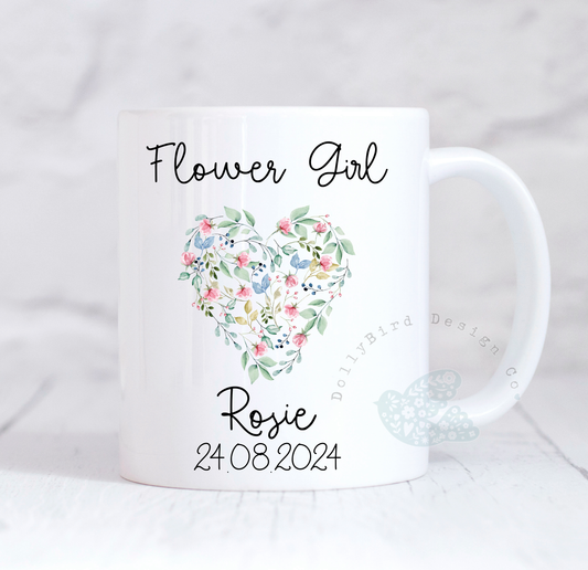 Personalised Flower girl Mug, Flower girl Gift, Wedding Thank You Gift, Personalised Wedding Gift, Personalised Mug, Coffee Mug, Tea Mug, Cup