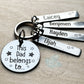 This Dad Belongs To Personalised keyring, This Daddy Belongs To Keyring, This Dad belongs To Keychain, Personalised Dad Keyring