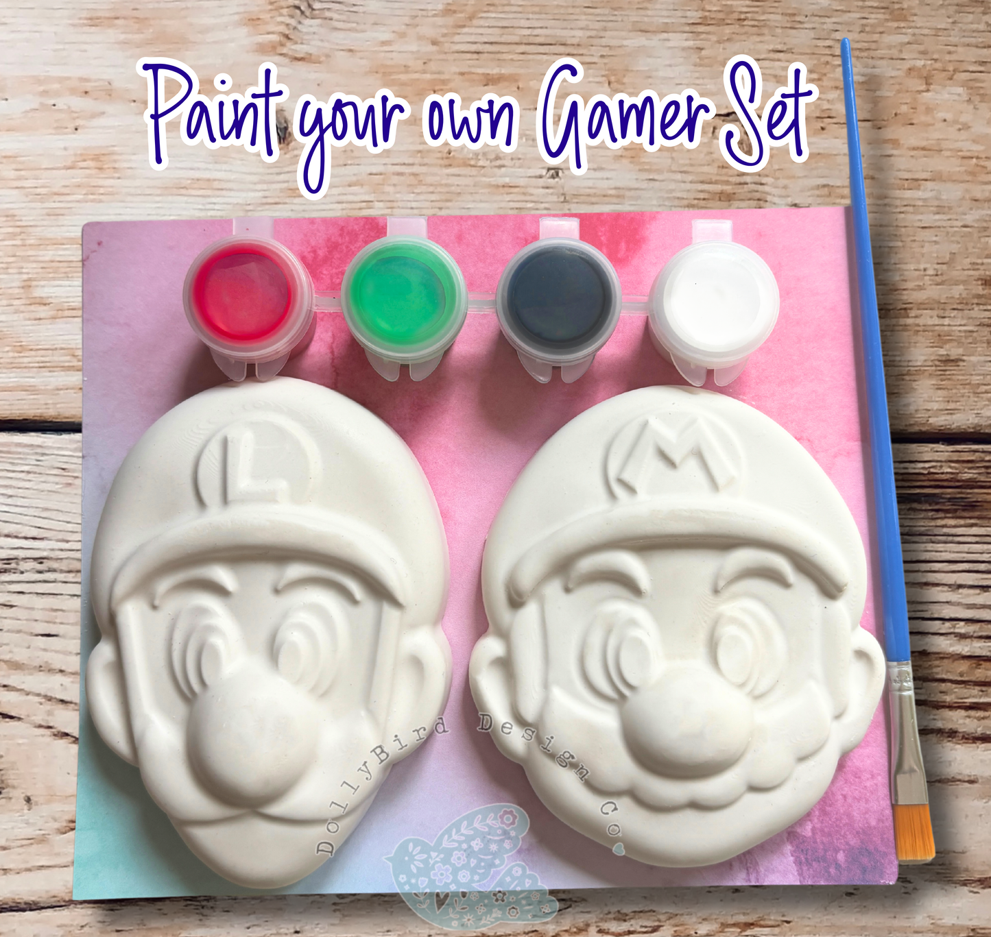 Paint Your Own Set - Gamer Craft Set, paint Your Own Set, Gamer Gift For Kids, Mario Luigi Painting Set, Children's Craft Set