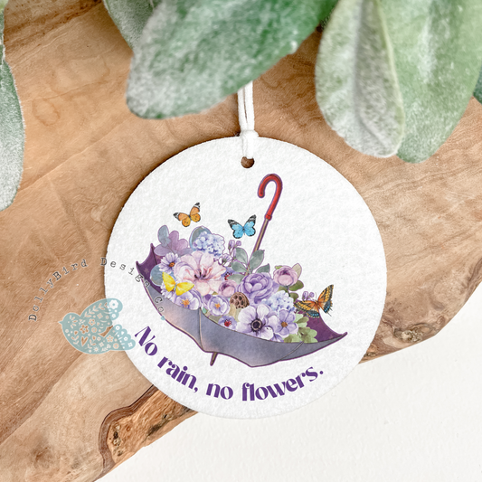 Scented Air Freshener No Rain No Flowers Design