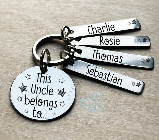 This Uncle Belongs To Personalised keyring, This Uncle Belongs To Keyring, This Uncle belongs To Keychain, Personalised Uncle Keyring