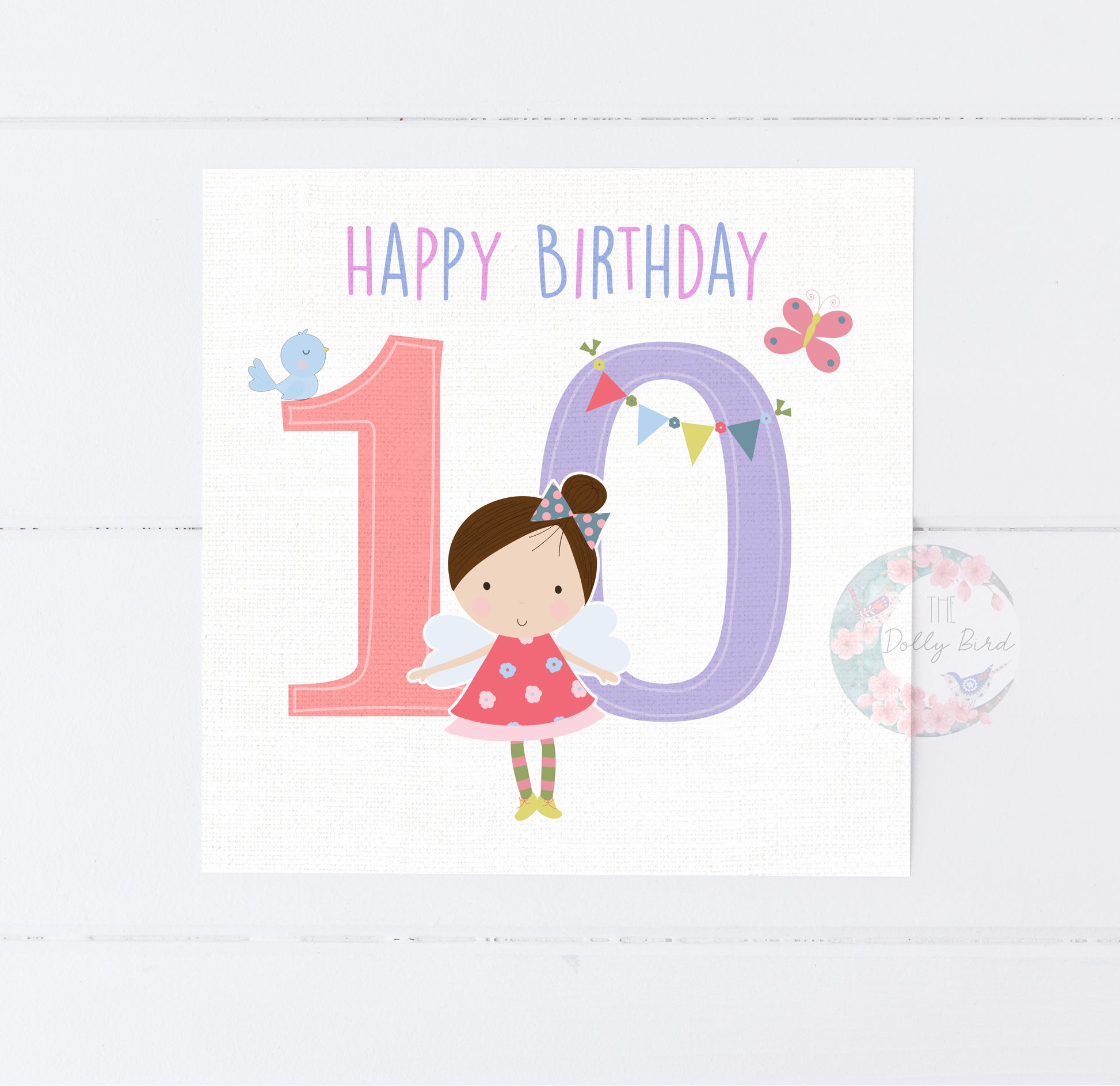 Tenth Birthday 10th Birthday Fairy Card, Tenth Birthday Fairy, Fairy Birthday Card, Handmade Birthday Card, Fairy Themed Card, Tenth Birthday Girl