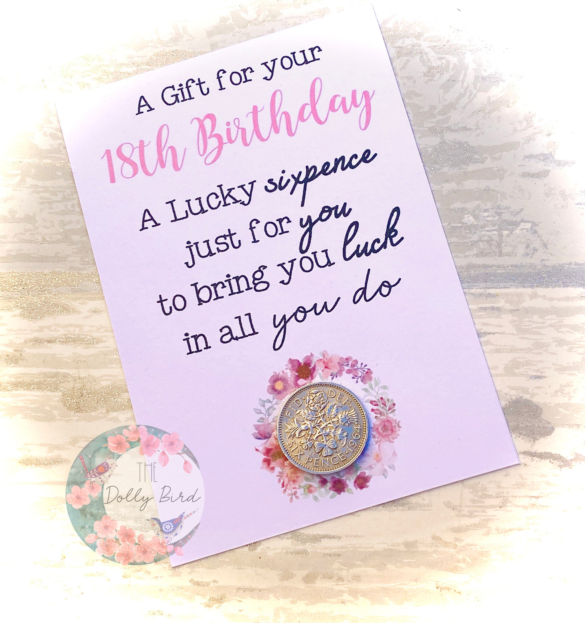 18th Birthday Lucky Sixpence Coin Gift, 18th Birthday Gift, Girls Birthday Keepsake, Traditional 18th Gift