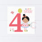 Fourth Birthday 4th Birthday Fairy Card, Fourth Birthday Fairy, Fairy Birthday Card, Handmade Birthday Card, Fairy Themed Card, Fourth Birthday Girl