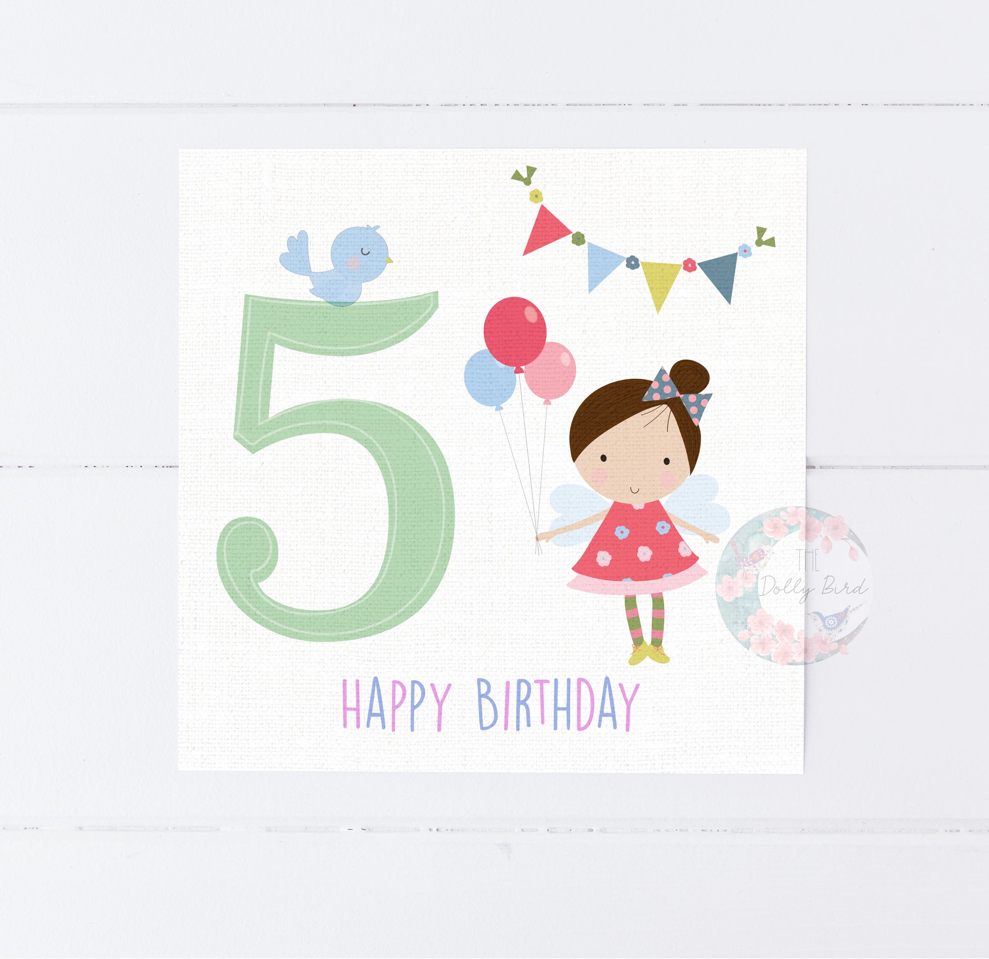 Fifth Birthday 5th Birthday Fairy Card, Fifth Birthday Fairy, Fairy Birthday Card, Handmade Birthday Card, Fairy Themed Card, Fifth Birthday Girl