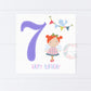Seventh Birthday 7th Birthday Fairy Card, Seventh Birthday Fairy, Fairy Birthday Card, Handmade Birthday Card, Fairy Themed Card, Seventh Birthday Girl