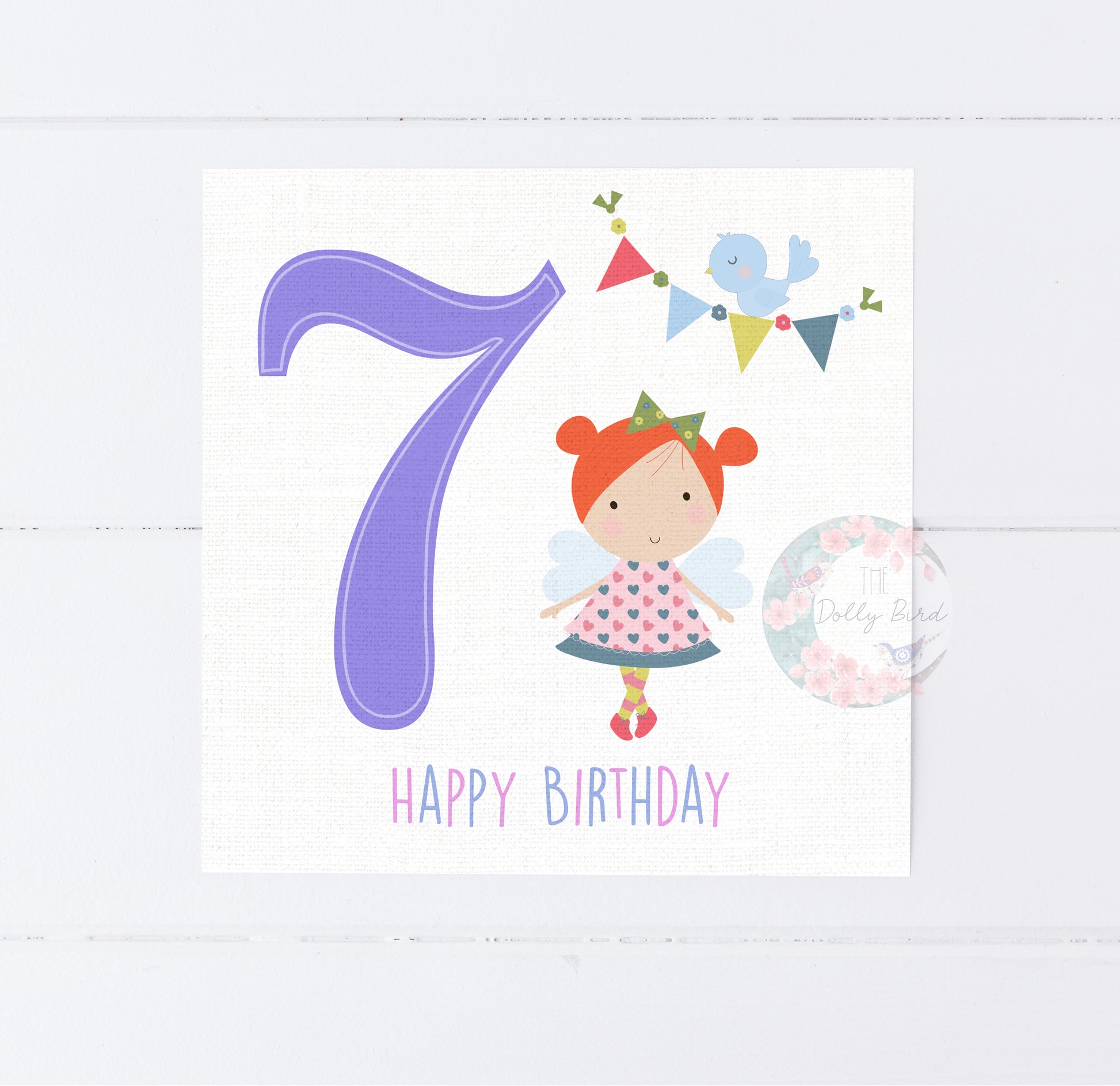 Seventh Birthday 7th Birthday Fairy Card, Seventh Birthday Fairy, Fairy Birthday Card, Handmade Birthday Card, Fairy Themed Card, Seventh Birthday Girl