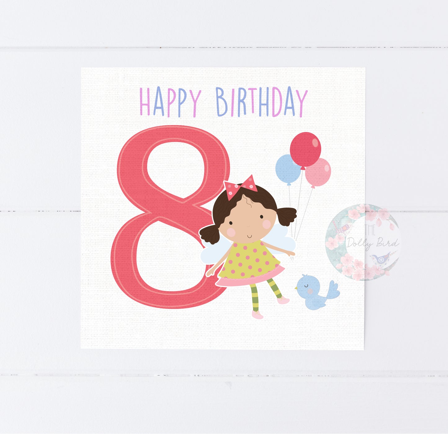 Eighth Birthday 8th Birthday Fairy Card, Eighth Birthday Fairy, Fairy Birthday Card, Handmade Birthday Card, Fairy Themed Card, Eighth Birthday Girl