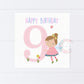 Ninth Birthday 9th Birthday Fairy Card, Ninth Birthday Fairy, Fairy Birthday Card, Handmade Birthday Card, Fairy Themed Card, Ninth Birthday Girl