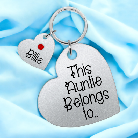 This Auntie Belongs To Keyring, Personalised Auntie Keyring, Mothers Day Gift, Auntie Birthday Gift, Keychain, Auntie Names Keyring, Aunt