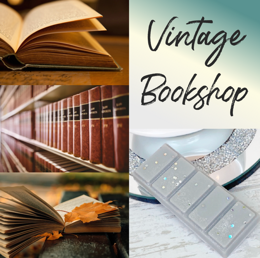 Vintage Bookshop Wax Melt Snap Bar, Vintage Bookshop Scented Wax, Soy Wax Melts, Clean Scented Wax Melts, Musk Scent Wax Melts