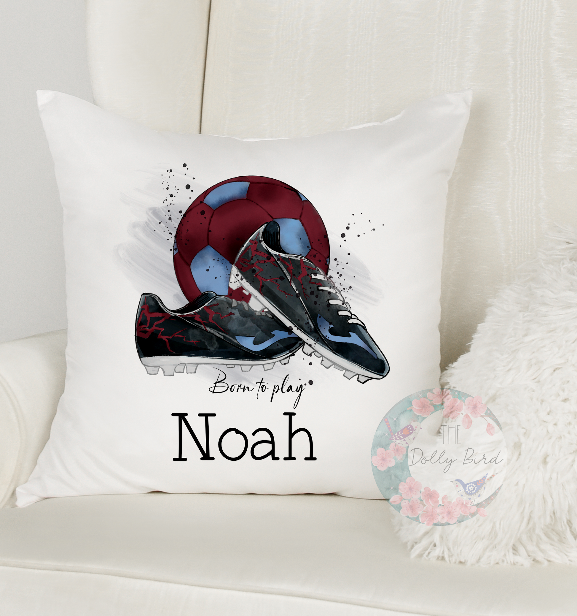 Claret And Blue Football Pillow, Football Personalised Gift, Personalised Burnley Pillow, Gift For Him, Burnley Fan Gift, Football Cushion, father day Gift, dad Birthday Gift