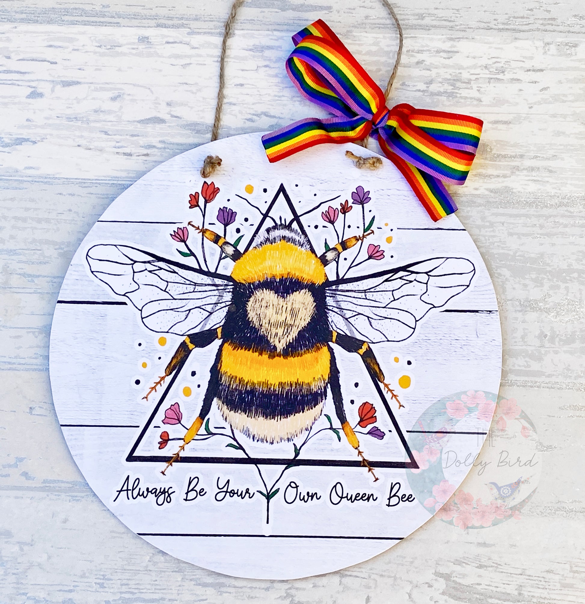 Always Be Your Own Queen Bee Quote wooden Hanging Sign, Bee Quote, Bee Sign, Positive Quote, Female Quote Sign, Bee Gift