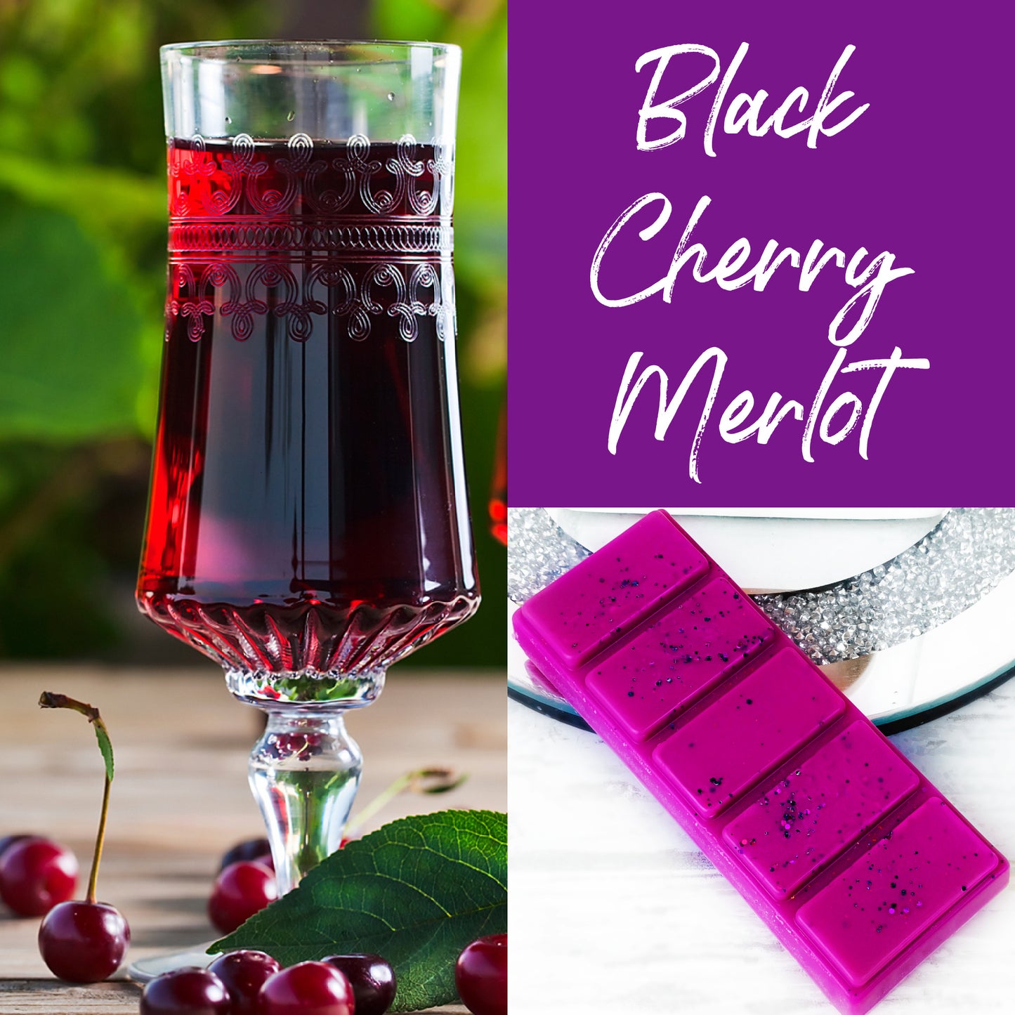 Black Cherry Merlot Sweet Scented Wax Melt Snap Bar