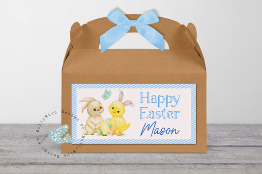 Personalised Easter Gift Box, Easter Treat Gift Bag, Personalised Easter Activity Box, Rabbit Easter Gift Box, Fillable Easter Bunny Giftbag