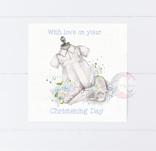 Boys Christening Day Card, Traditional Christening Greeting Card, Handmade Christening Card, Keepsake Christening card, Baptism Christening Card For A Baby Boy