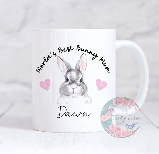 Worlds Best Bunny Mum Personalised Mug