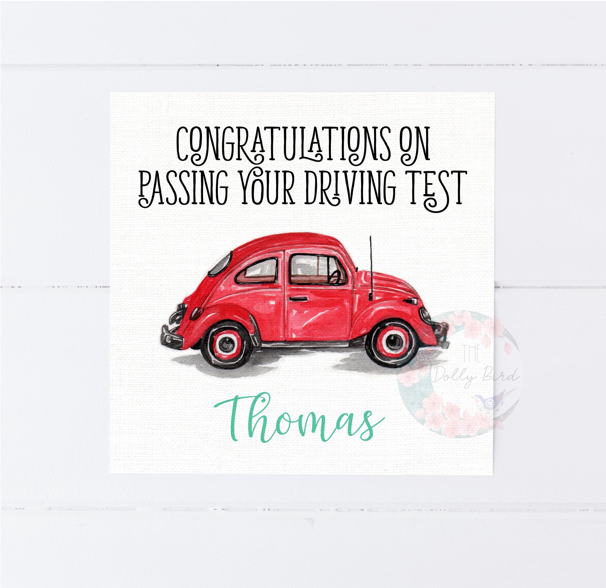 Congratulations On Passing Your Driving Test Personalised Card - Red