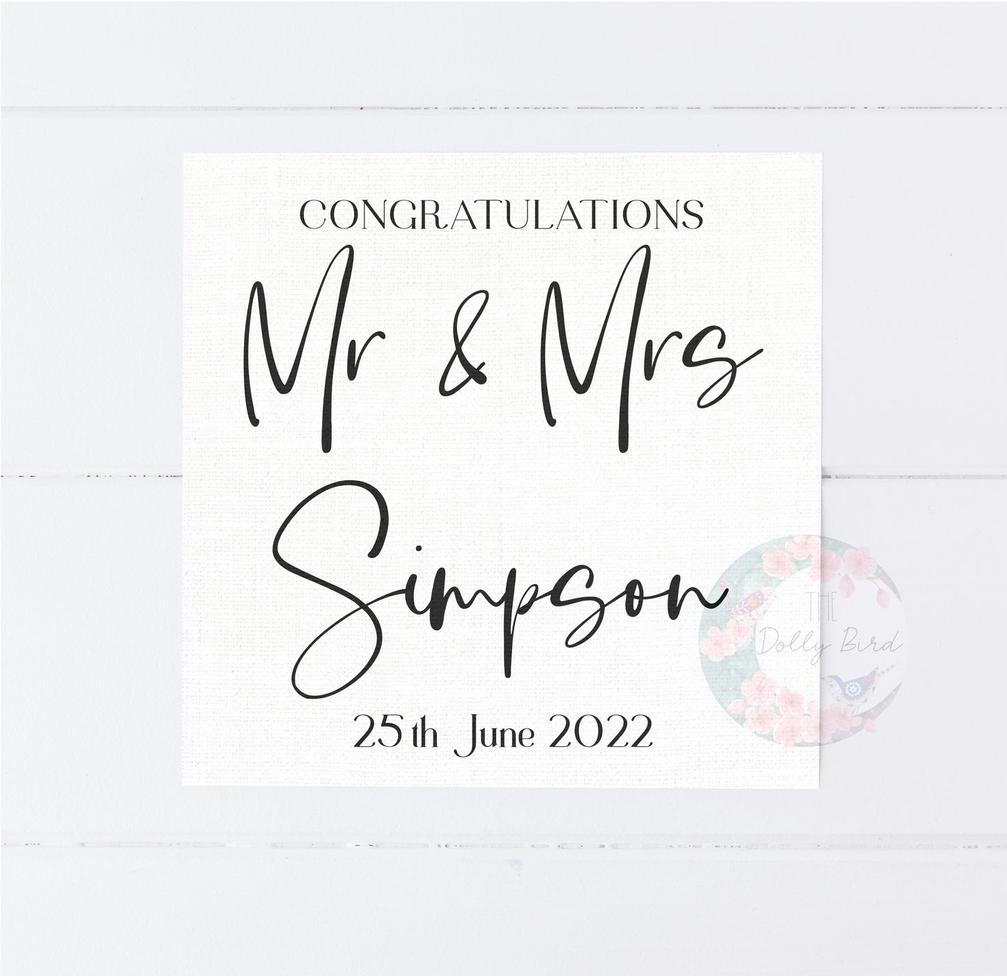 Congratulations Personalised Wedding Card - Mr and Mrs