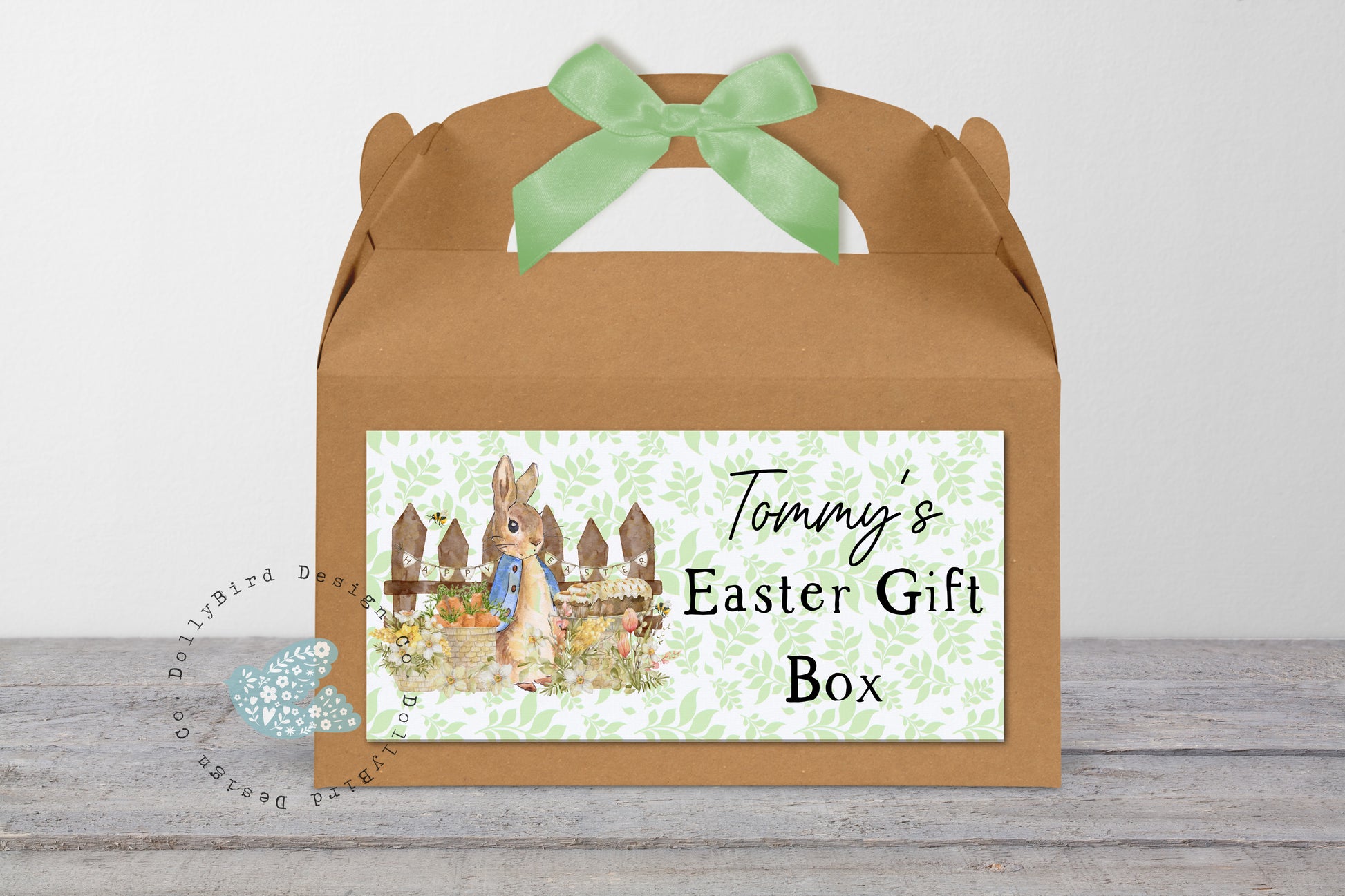 Personalised Easter Gift Box, Easter Treat Gift Bag, Personalised Easter Activity Box, Rabbit Easter Gift Box, Fillable Easter Bunny Giftbag