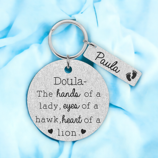 Personalised Doula Keyring, Personalised Doula Gift, Doula Thank You Gift, Doula Birthday Gift, Doula Christmas Gift, New Doula, Homebirth