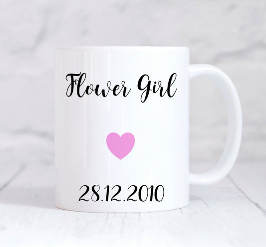 Flower Girl Mug, Flower Girl Gift, Wedding Thank You Gift, Personalised Wedding Gift, Personalised Mug, Coffee Mug, Tea Mug, Cup