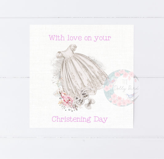 Girls Christening Day Card, Traditional Christening Greeting Card, Handmade Christening Card, Keepsake Christening card, Baptism Christening Card For A Baby Girl