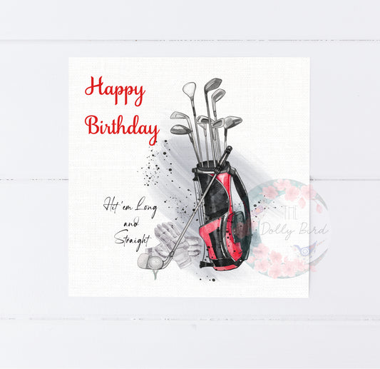 Happy Birthday Golf Card, Golf Birthday Card, Fathers Day Golf Gift, Golf Dad Card, Golf Card For Dad, Golf Birthday Gift