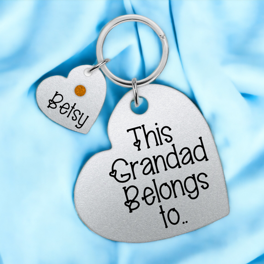 This Grandad Belongs To Keyring, Personalised Grandad Keyring, Fathers Day Gift, Grandad Birthday Gift, Keychain, Grandad Names Keyring