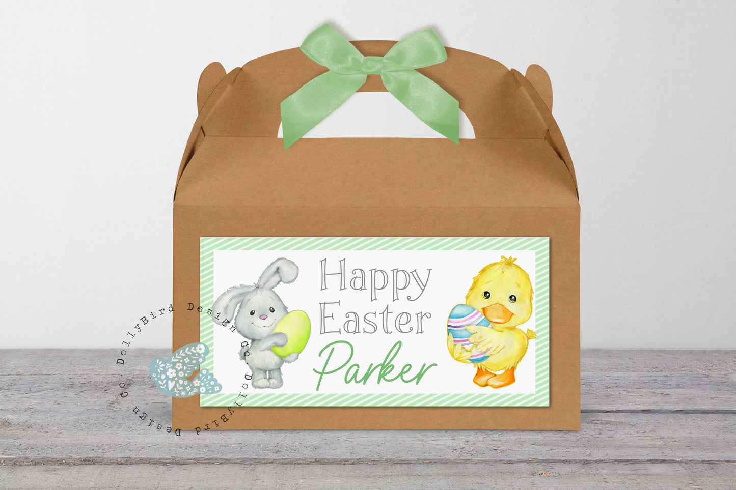 Personalised Easter Gift Box, Easter Treat Gift Bag, Personalised Easter Activity Box, Rabbit Easter Gift Box, Fillable Easter Bunny Giftbag