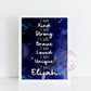 Personalised Space Themed Positive Affirmations A4 Print