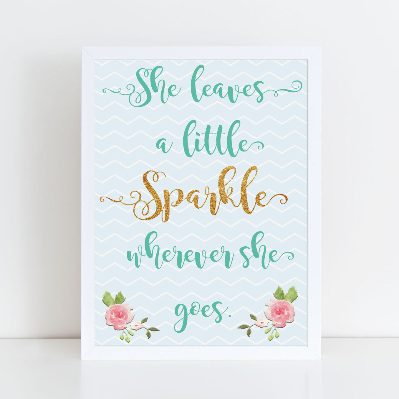 She Leaves A Little Sparkle Wherever She Goes framed A4 print