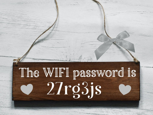 Wifi Password Wooden Sign, Wooden Wi-Fi Password Sign, Rustic Wifi Plaque, Housewarming Gift, New Home Gift, Guest House Hotel B&B Wifi Sign