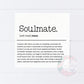 Soulmate Definition Card,  Valentines Card, Anniversary Card For Him,  Anniversary Cards, Love Card, Cards For Him, Anniversary Card For Boyfriend, Card For Girlfriend, 