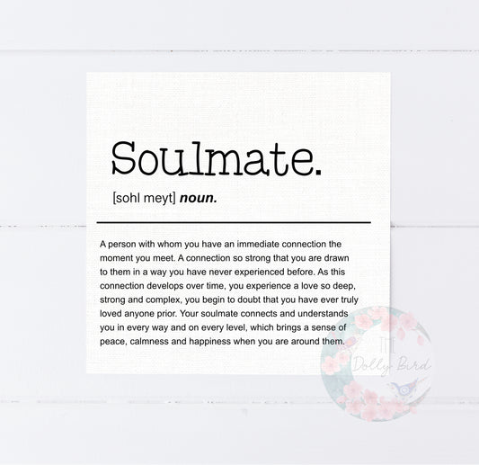 Soulmate Definition Card,  Valentines Card, Anniversary Card For Him,  Anniversary Cards, Love Card, Cards For Him, Anniversary Card For Boyfriend, Card For Girlfriend, 