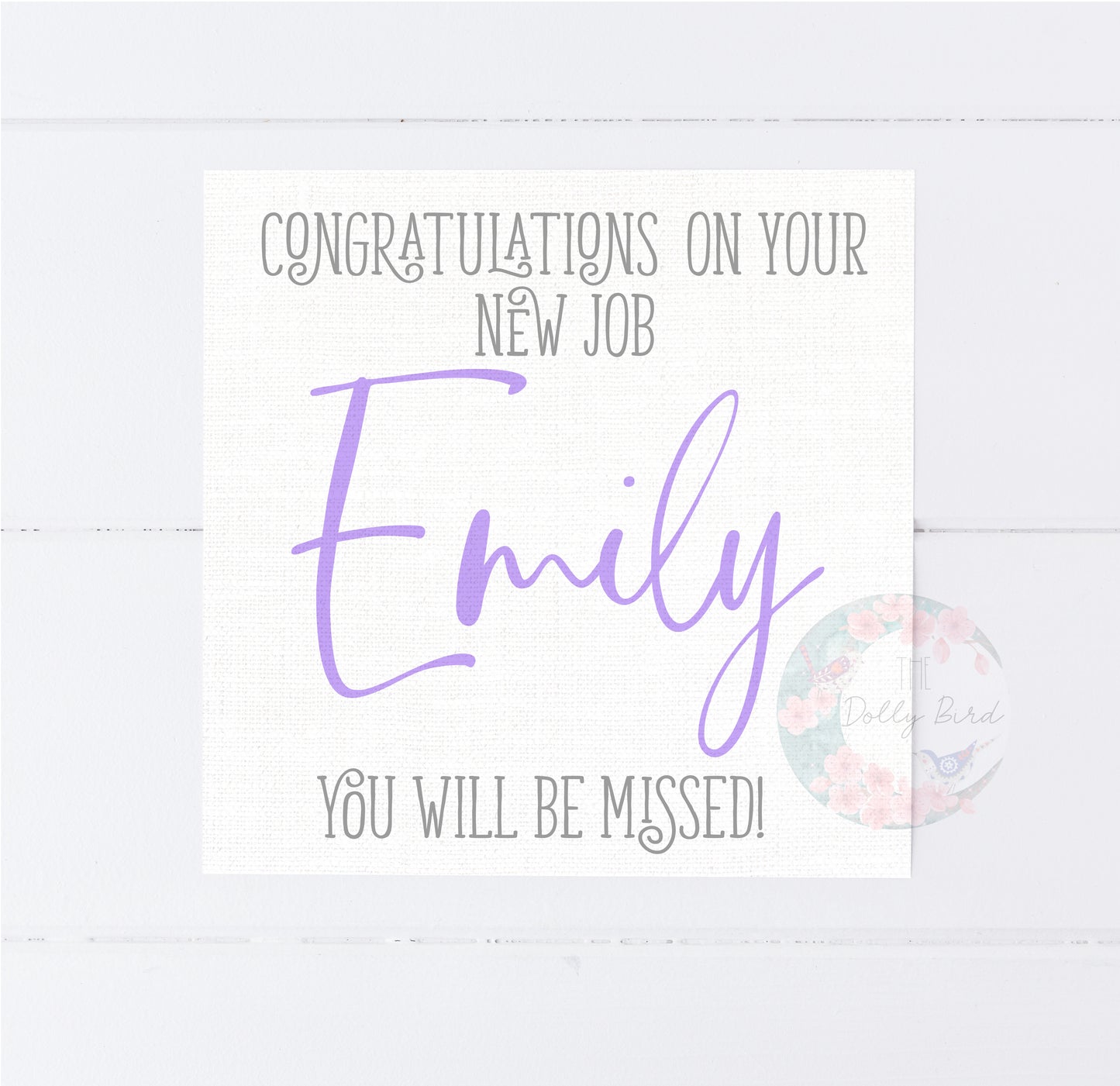 Congratulations On Your New Job Personalised Card - Lilac