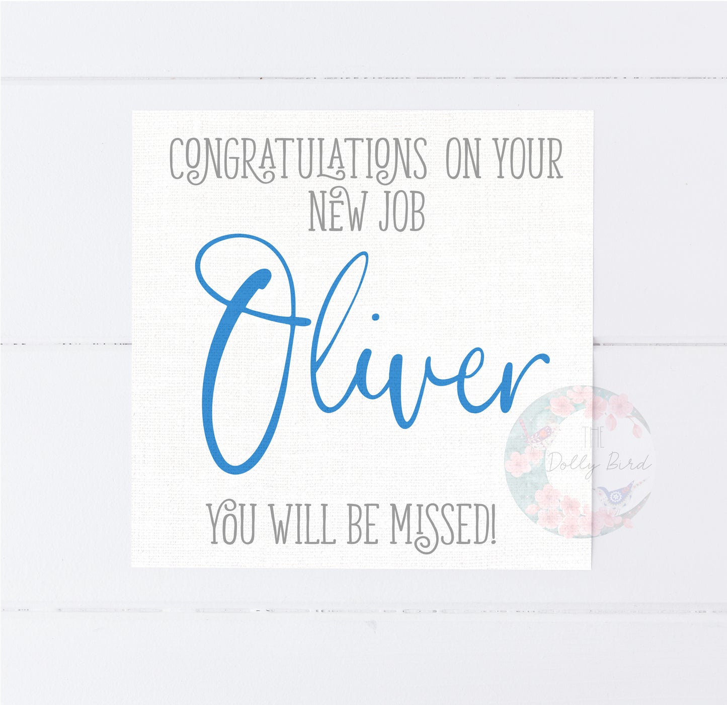 Congratulations On Your New Job Personalised Card - Blue