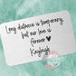 Long Distance Relationship Personalised Wallet Insert