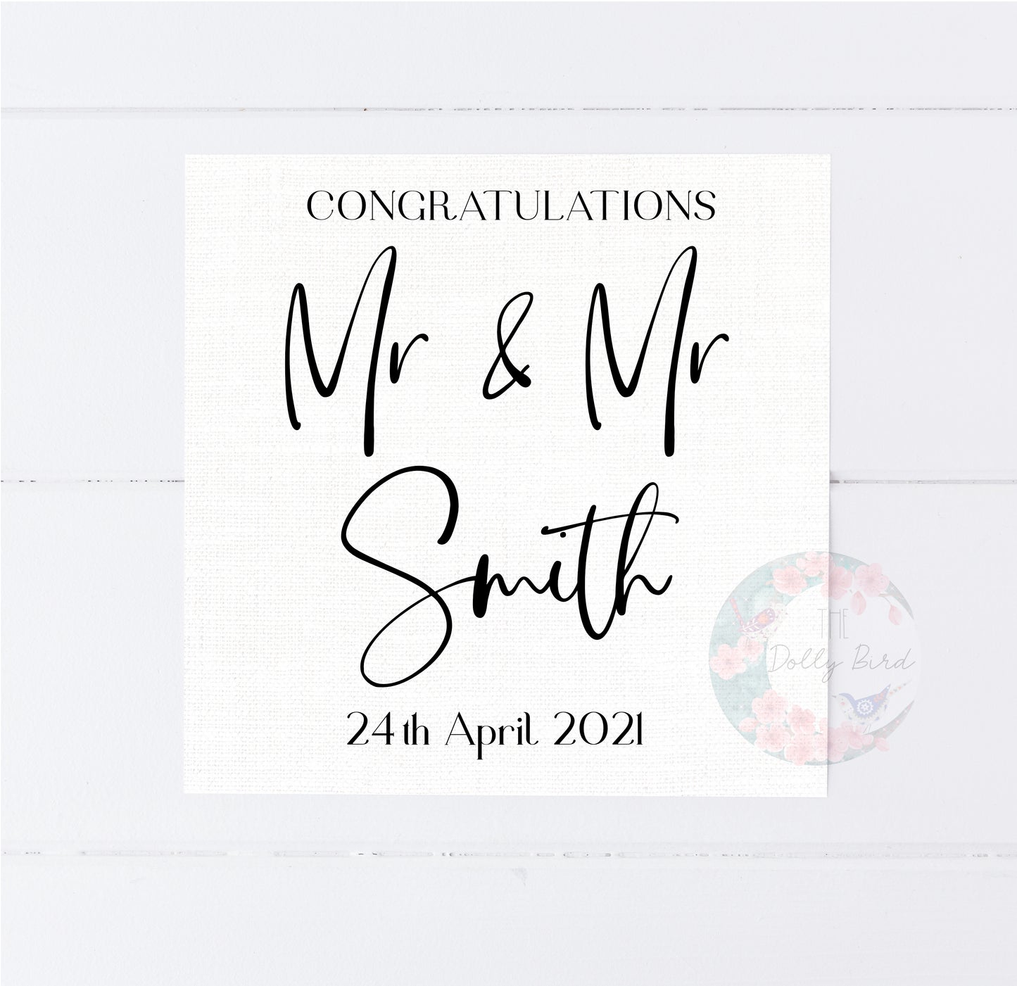 Congratulations Personalised Wedding Card - Mr and Mr