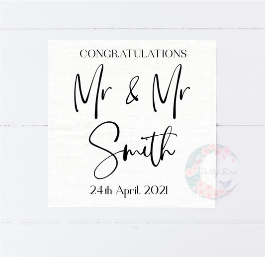 Congratulations Personalised Wedding Card - Mr and Mr