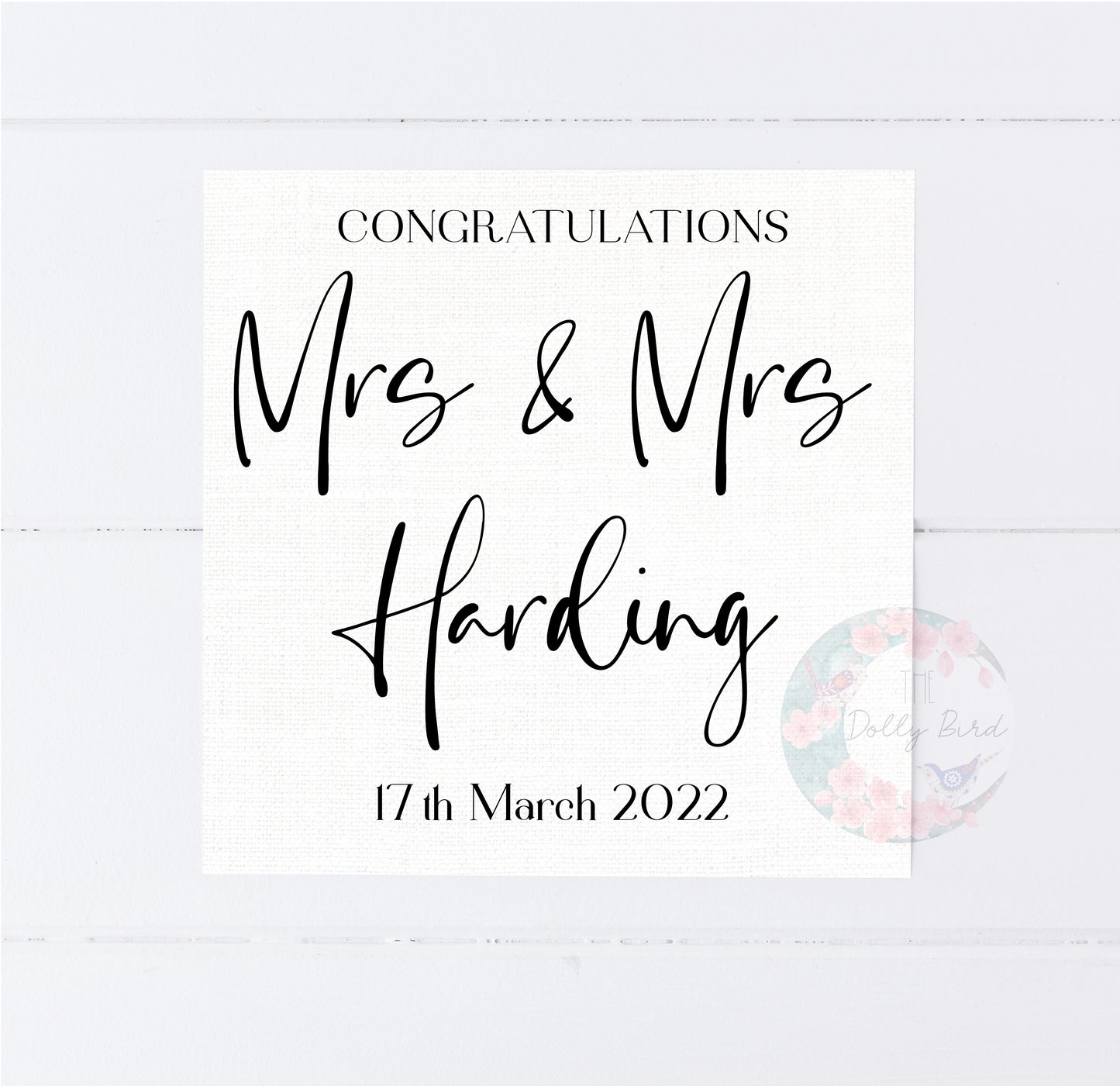 Congratulations Personalised Wedding Card - Mrs and Mrs