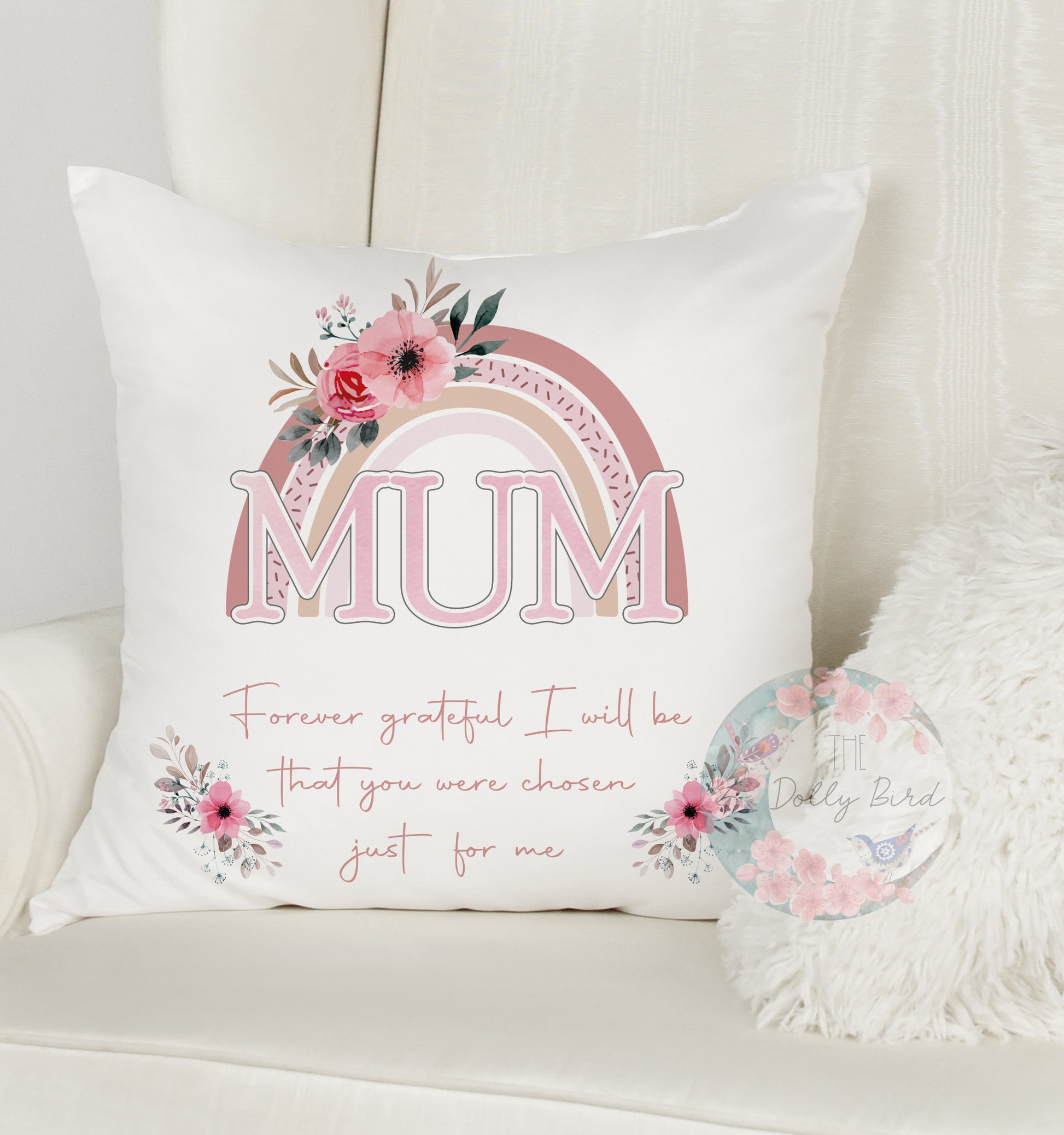 Mum Floral Rainbow Poem Pillow, Mum Cushion, Mum Gift, Mothers Day Gift, Mum Birthday Gift, Mother Pillow, Mum Home Decor, Mum Christmas Gift, Best Mum Gift, Step Mum Pillow