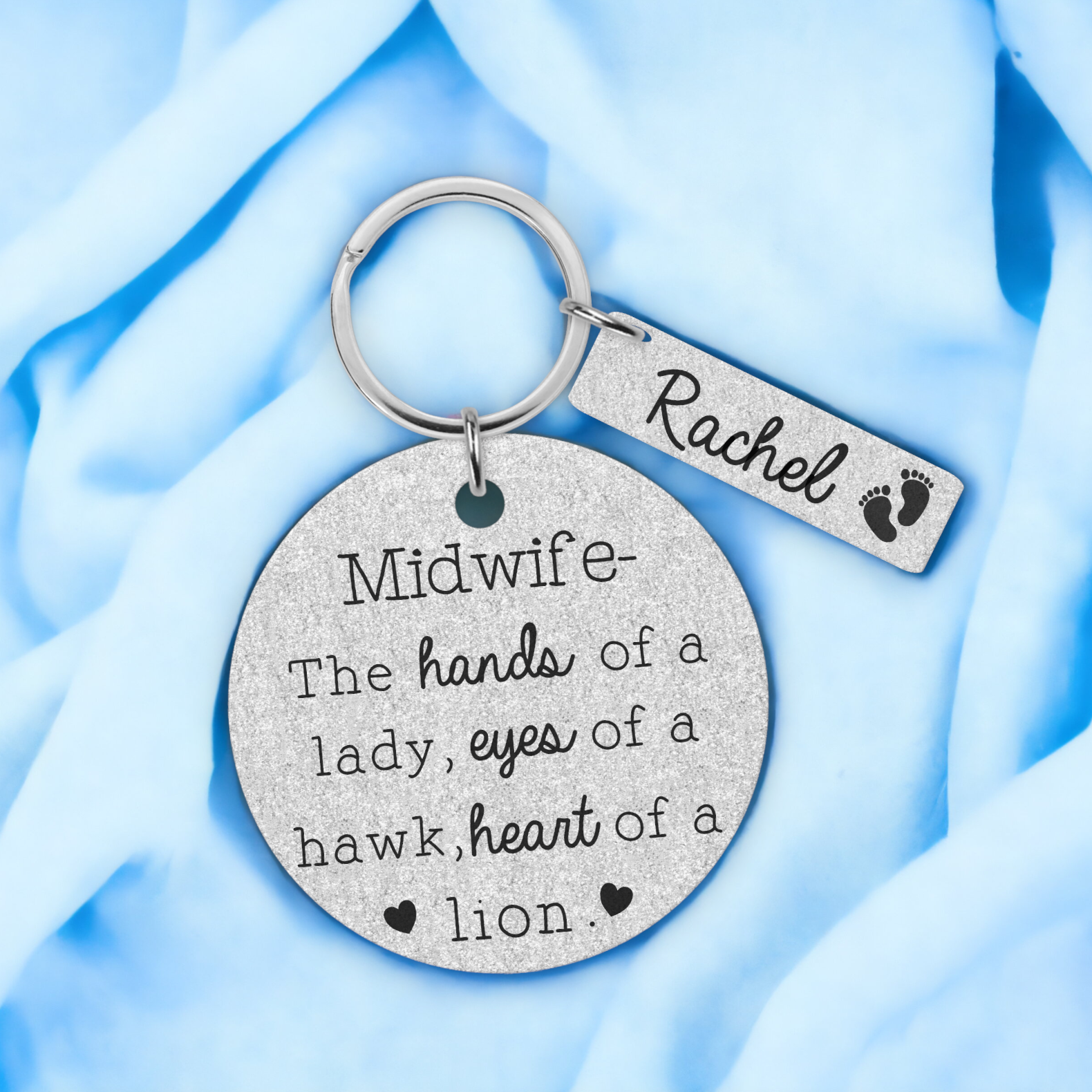 Personalised Midwife Keyring, Personalised Midwife Gift, Midwife Thank You Gift, Midwife Birthday Gift, Midwife Christmas Gift, New Midwife